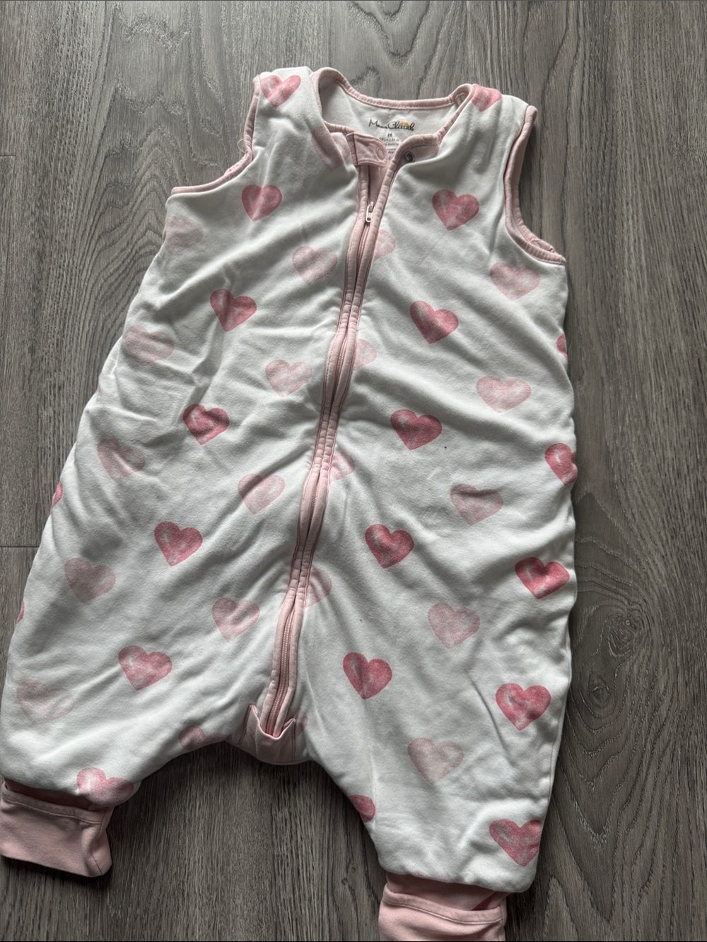 Sleeveless Pink Heart Sleep Sack Pajamas - Infant